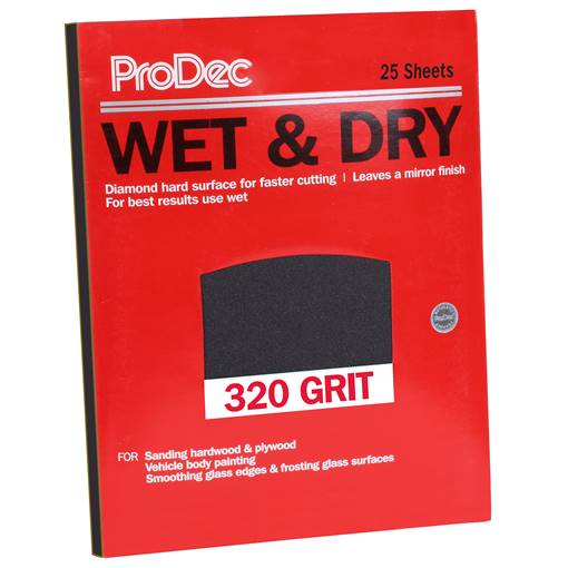 Rodo ProDec Wet & Dry Sandpaper 320 Grit Pk25