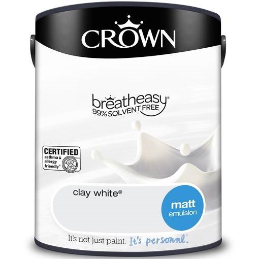 Crown breathe easy matt emulsion clay white paint direct