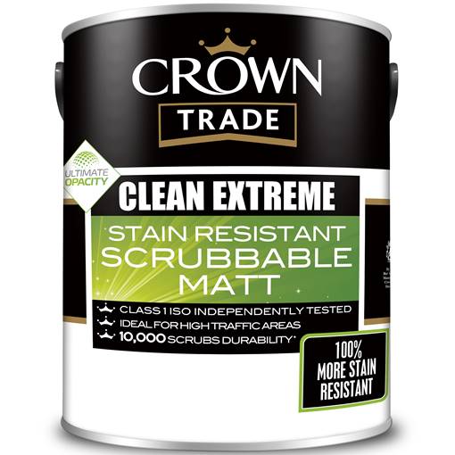 Crown Trade Clean Extreme Stain Resistant Scrubbable Matt