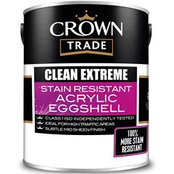 20% Off Crown Trade Clean Extreme Stain Resistant Acrylic Eggshell 5L Mixed to Order