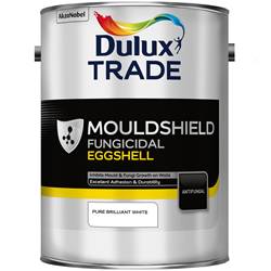 30% Off & Free Delivery on Dulux Trade Mouldshield Fungicidal Eggshell 5L Ready Mixed Brilliant White