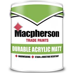 Buy 2 for £69 & Free Delivery on Macpherson Trade Durable Acrylic Matt 5L Mixed to Order