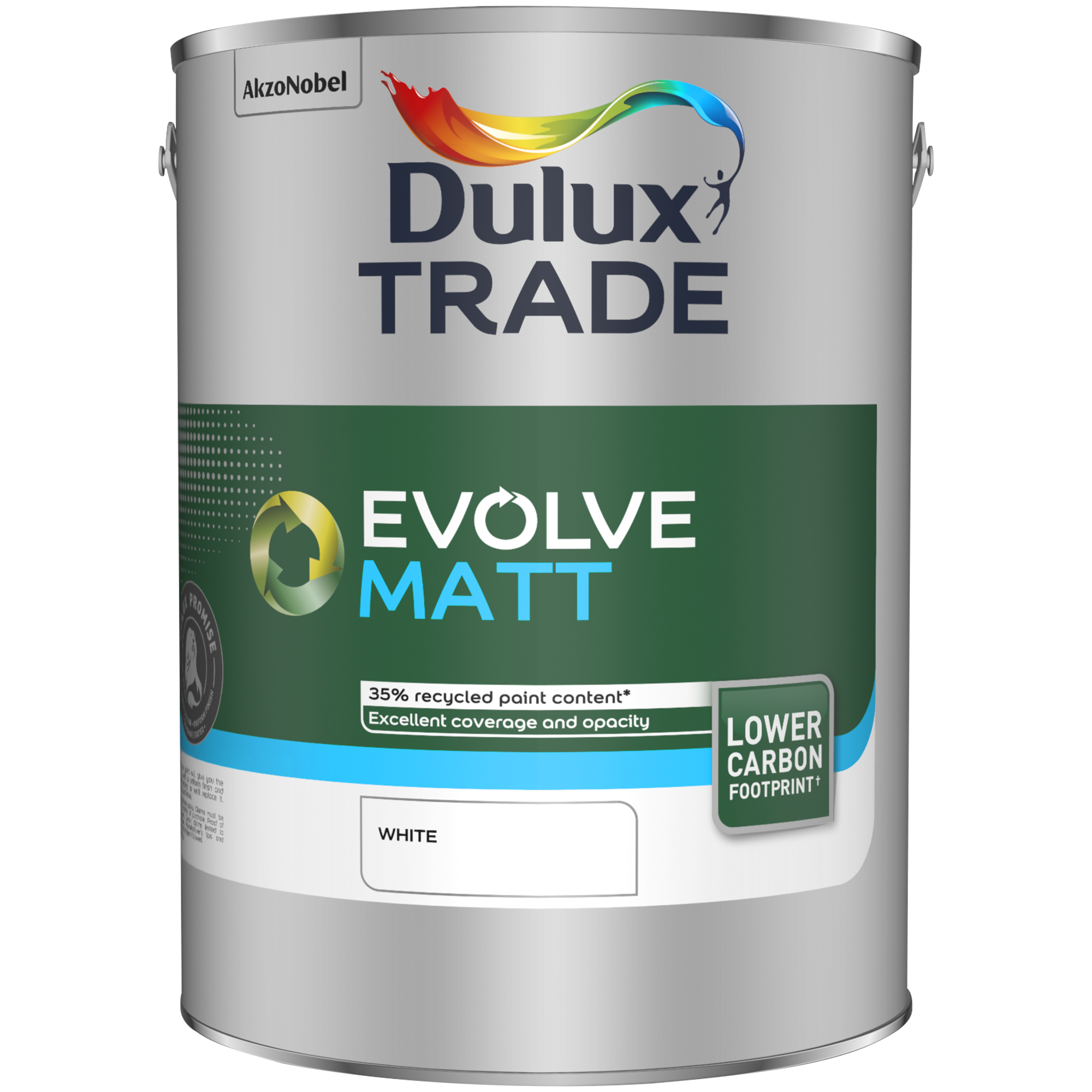 Dulux Trade Evolve Matt White 35% Recycled Paint 5 litre