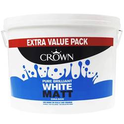 Buy 2 for £35 on Crown Matt Emulsion 7.5L Ready Mixed Brilliant White